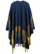 Cappotto con nappe a righe poncho antivento anni '50
