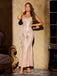 Abito a sirena beige scollo a V paillettes anni '20