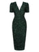 Abito a tubino con paillettes e scollo a V verde anni '60