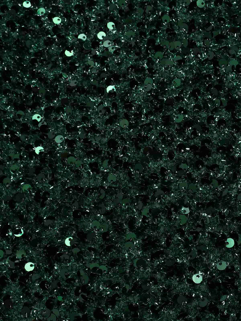 Abito a tubino con paillettes e scollo a V verde anni '60
