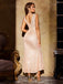 Abito senza maniche scollo a V paillettes beige anni '20