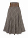 2PCS Camicetta con volant in chiffon e gonna a quadri anni '80