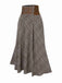 2PCS Camicetta con volant in chiffon e gonna a quadri anni '80