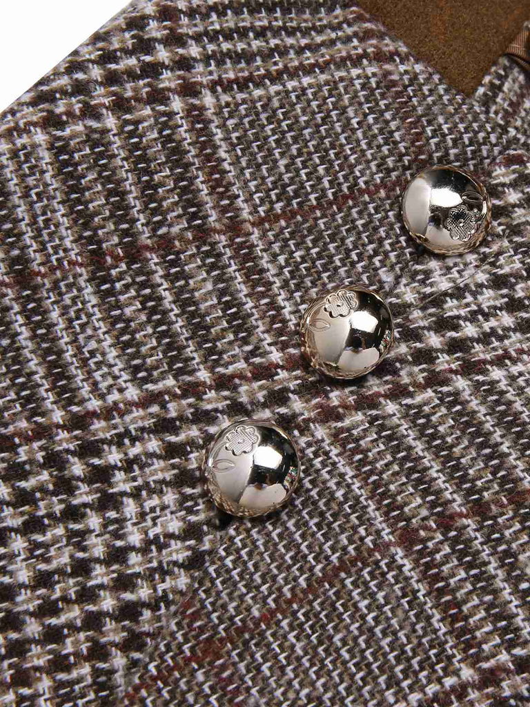 Gonna a quadri con lacci marrone anni '40