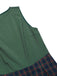 Abito plaid senza maniche patchwork verde anni '40