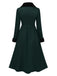 Cappotto con collo di pelliccia rosso e nero anni '50