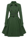 Cappotto aderente con revers in tinta unita marrone anni '50