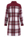 Cappotto a quadri con colletto a camicia bordeaux anni '50