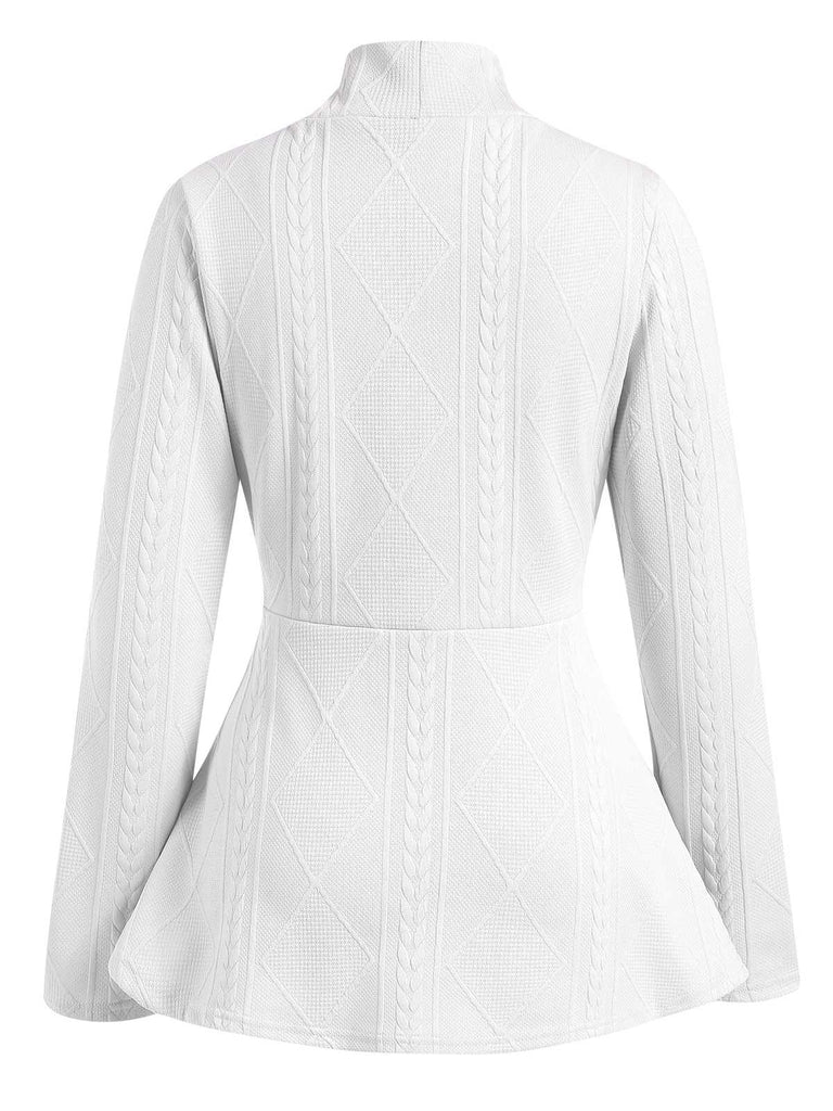 Cappotto a maniche lunghe svasato in vita bottoni anni '60