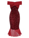 Abito rosso con paillettes e spalle scoperte anni '30