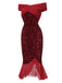 Abito rosso con paillettes e spalle scoperte anni '30