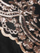Abito lungo in rete paillettes scollo a V profondo beige anni '30