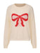 Maglione con motivo a fiocco natalizio beige anni '70
