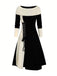 Abito con spalle scoperte e lacci color block anni '40