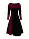 Abito con spalle scoperte e lacci color block anni '40