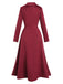 Cappotto lungo in pelle scamosciata revers bordeaux anni '30