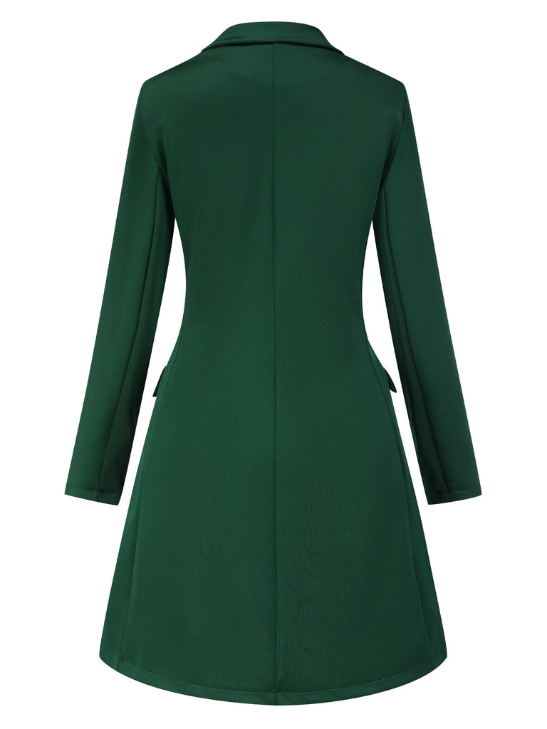 Cappotto doppiopetto tinta unita verde anni '40