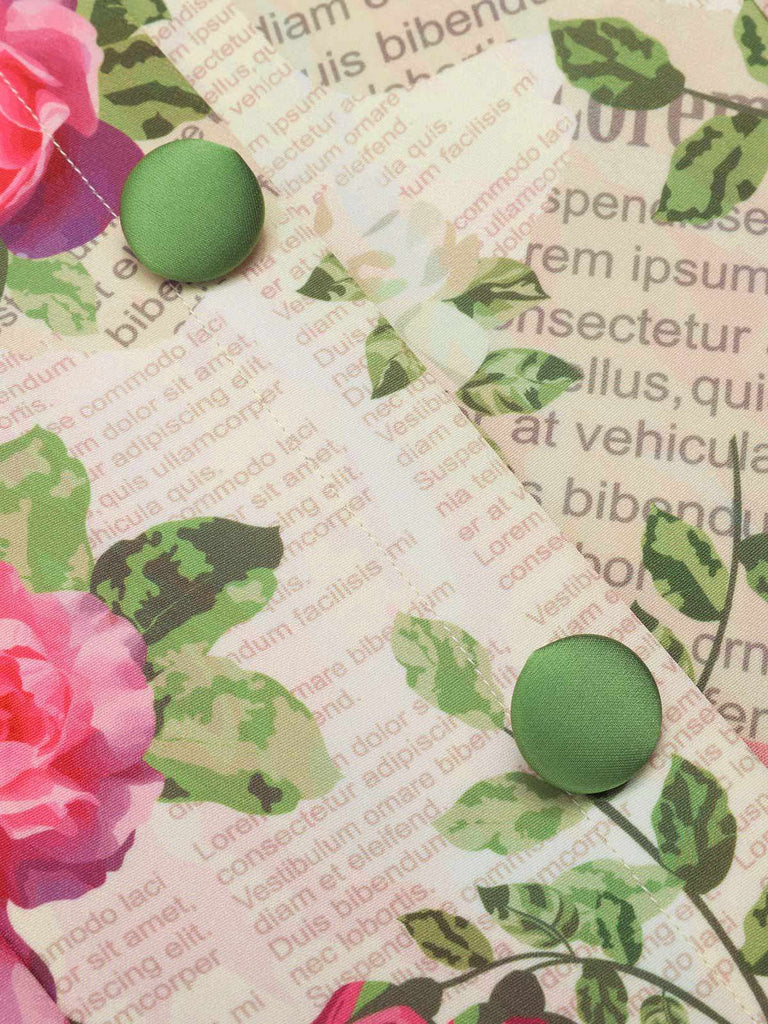 Abito rosa cintura multicolore anni '50