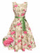 Abito rosa cintura multicolore anni '50