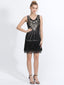 Abito motivo floreale nappe paillettes scollo a V anni '20