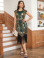 Abito motivo floreale nappe paillettes anni '20