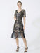 Abito frange paillettes scollo a V anni '20