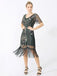 Abito frange paillettes scollo a V anni '20