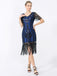 Abito frange paillettes scollo a V anni '20