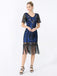 Abito frange paillettes scollo a V anni '20