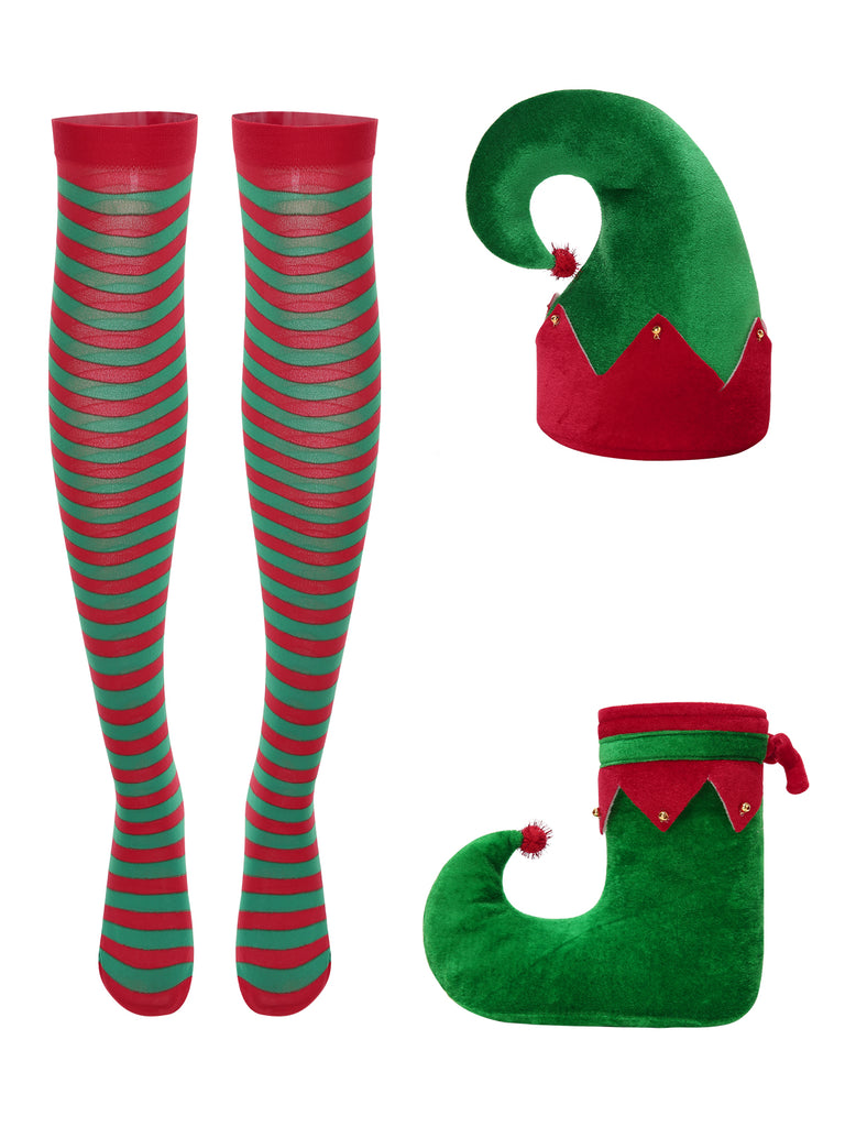 Completo da elfo di Natale verde anni '40