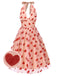 Abito rosa in rete con cuore e scollo all'americana anni '50