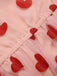 Abito rosa in rete con cuore e scollo all'americana anni '50