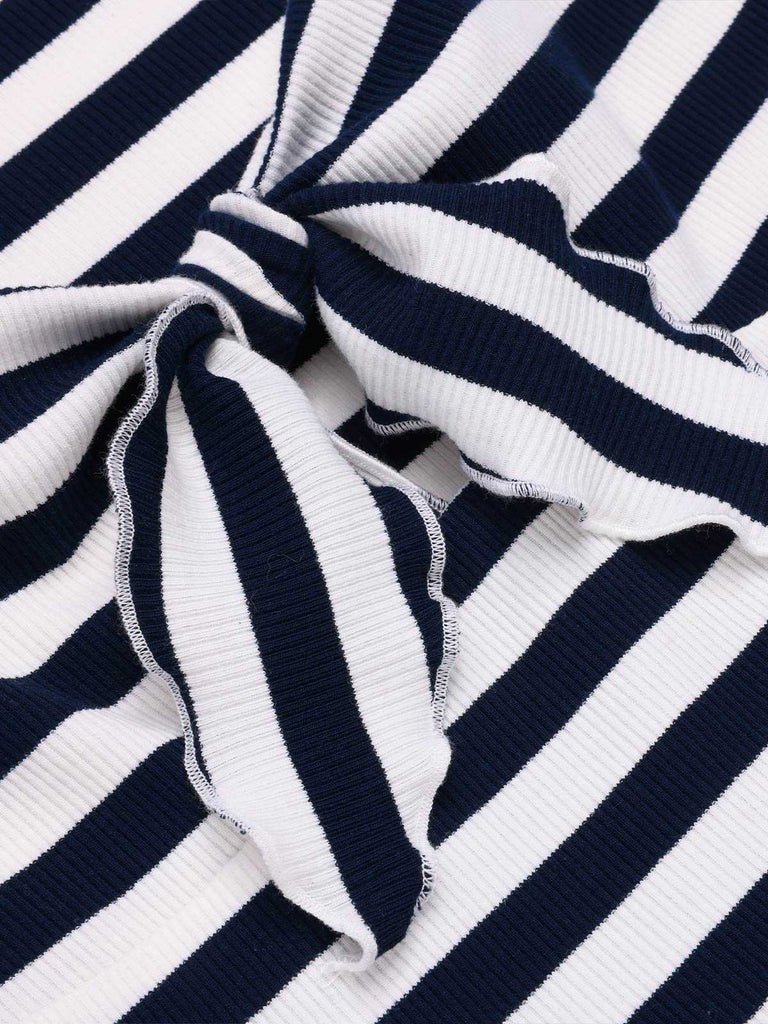 [Prevendita] Tuta patchwork a righe fiocco cavo rosa anni '50