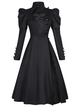 Abito da strega floreale ispirato a wicked nero anni '40