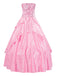 Top con paillettes Wicked e gonna a rete a ruota rosa anni '70