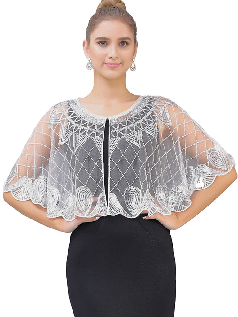 Mantello Argyle paillettes in rete vintage anni '20
