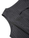 2PCS Top gessato grigio scuro e gonna a pieghe anni '60