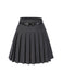 2PCS Top gessato grigio scuro e gonna a pieghe anni '60