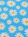 Abito scollo all'americana lacci e margherite blu anni '50