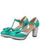 Scarpe Mary Jane con tacco grosso e fiocco
