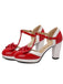 Scarpe Mary Jane con tacco grosso e fiocco
