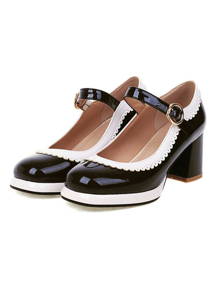 Scarpe con tacco alto Mary Jane Patchwork