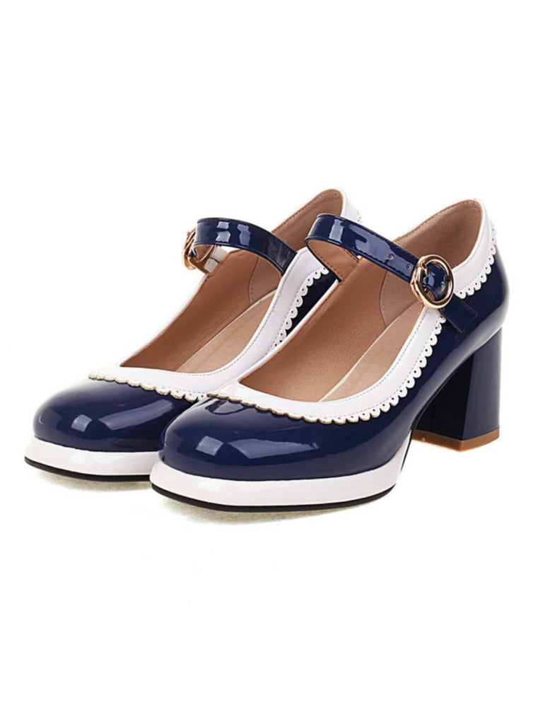 Scarpe con tacco alto Mary Jane Patchwork
