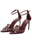 Sandali Bordeaux Vintage a Punta con Tacco Alto