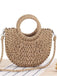 Borsa a Tracolla da Spiaggia Vintage Intrecciata a Mano a Forma di Luna 2