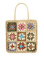 Borsa Crema Bohemian Patchwork Intrecciata all'Uncinetto