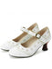 Scarpe con Tacco Largo Brogue Traforate Floreali Vintage