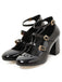 Scarpe col tacco alto vintage in vernice con fibbia multipla