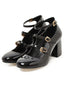 Scarpe col tacco alto vintage in vernice con fibbia multipla