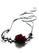 Collana in velluto con fiori di flanella e rosa retrò